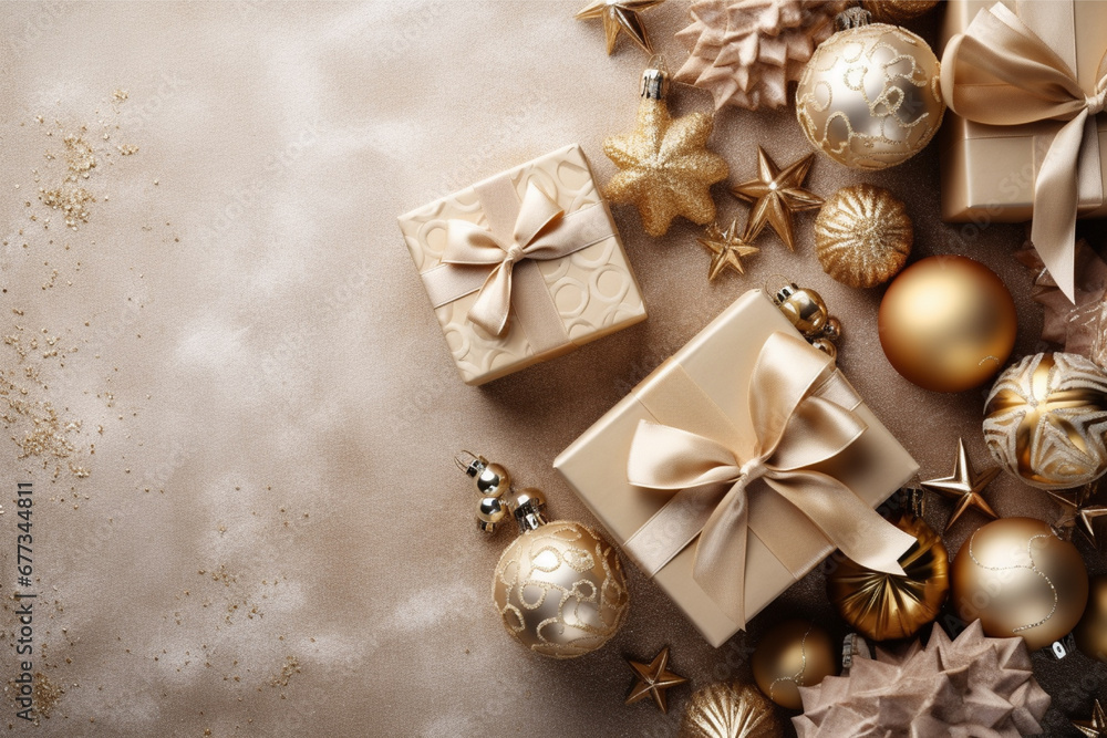 Christmas background with gift box and christmas tree, new year banner background Christmas background with gift box and christmas tree, new year banner background