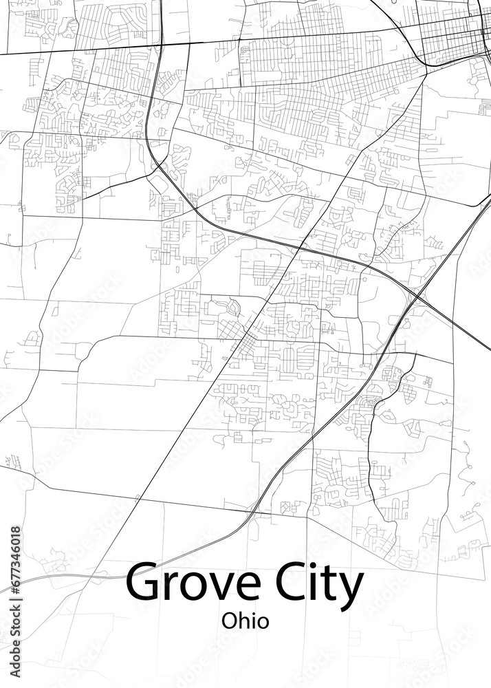 Grove City Ohio minimalist map