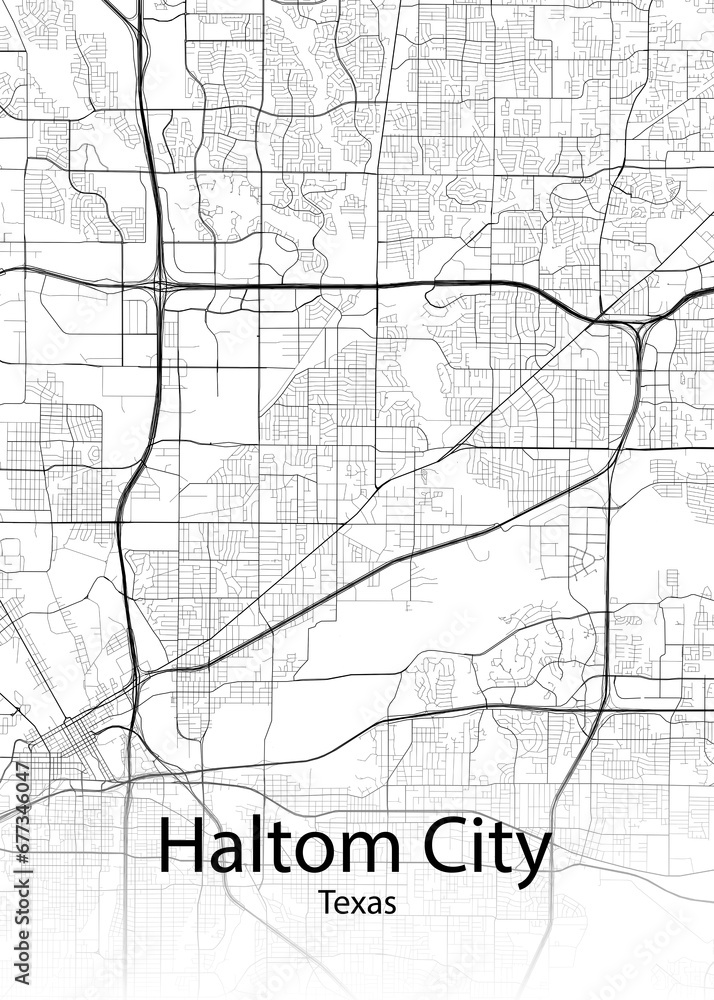 Haltom City Texas minimalist map