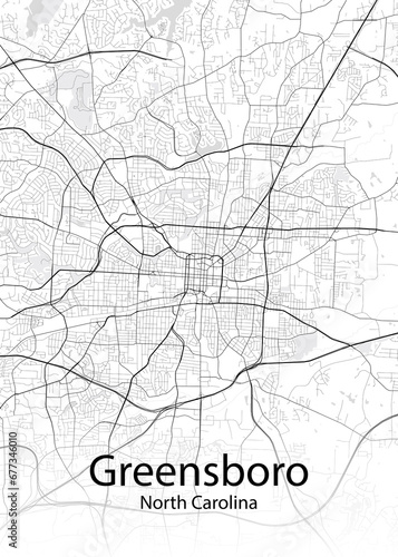 Greensboro North Carolina minimalist map