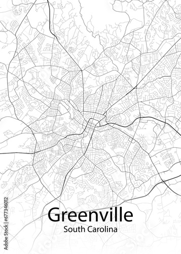 Greenville South Carolina minimalist map