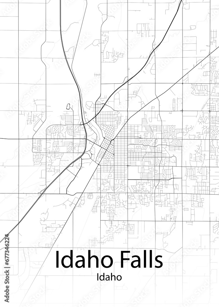 Idaho Falls Idaho minimalist map