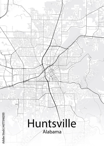 Huntsville Alabama minimalist map