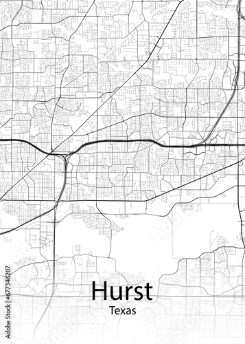 Hurst Texas minimalist map