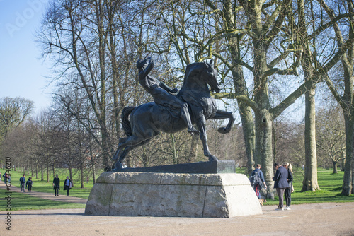 LondonUK - April 15 2023: Time Flies clock tower above a memorial drinking fountain (1909), Hyde Park.