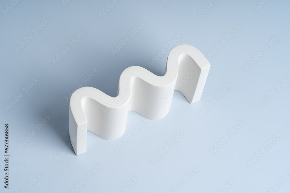 White concrete podium presentation marketing in the form of the wave White concrete podium presentation marketing in the form of the wave
