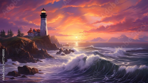 lighthouse at dusk © Alin