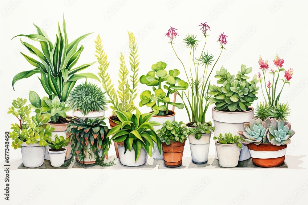 Lush Green Houseplants Collection.
