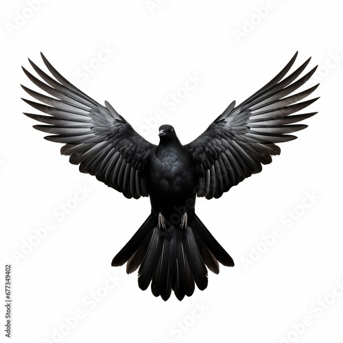 Black Dove Isolated on White Background. Generative ai © Scrudje