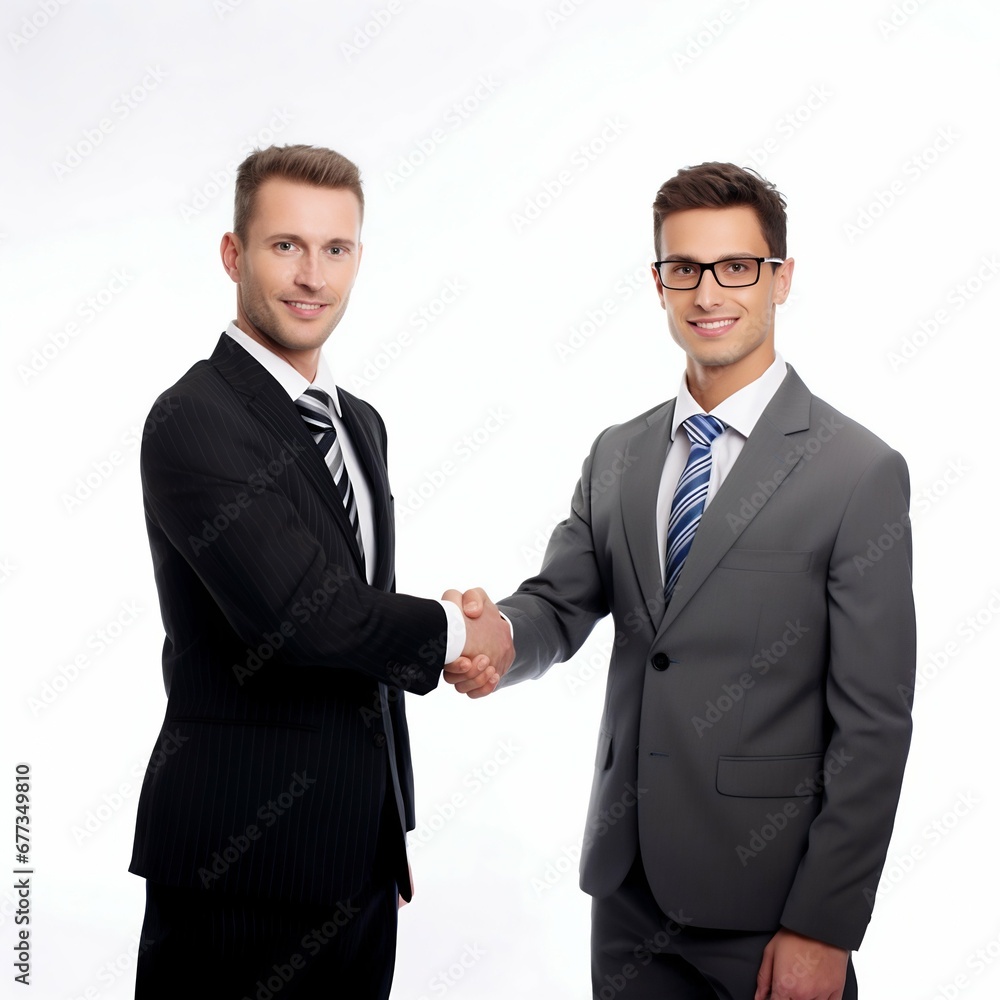 Modern Business Professionals Shaking Hands, Isolated on White. Generative ai Modern Business Professionals Shaking Hands, Isolated on White. Generative ai