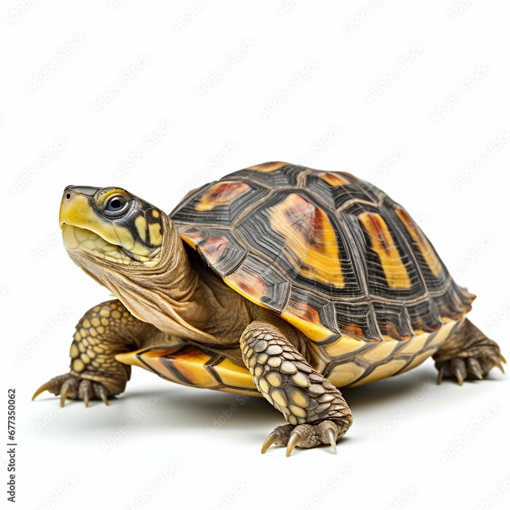 Obraz premium Turtle Portrait Isolated on White Background. Generative ai