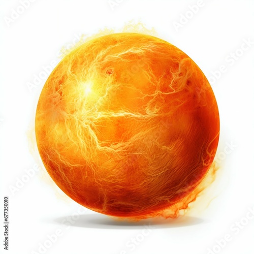 Illustration of the Sun: Planet Isolated on White Background. Generative ai