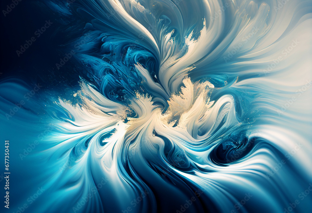 Abstract artwork blue and white dreamy Abstract artwork blue and white dreamy