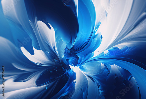 Abstract artwork blue and white dreamy