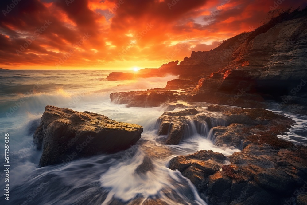 Picturesque coastal cliffs by the sea Picturesque coastal cliffs by the sea