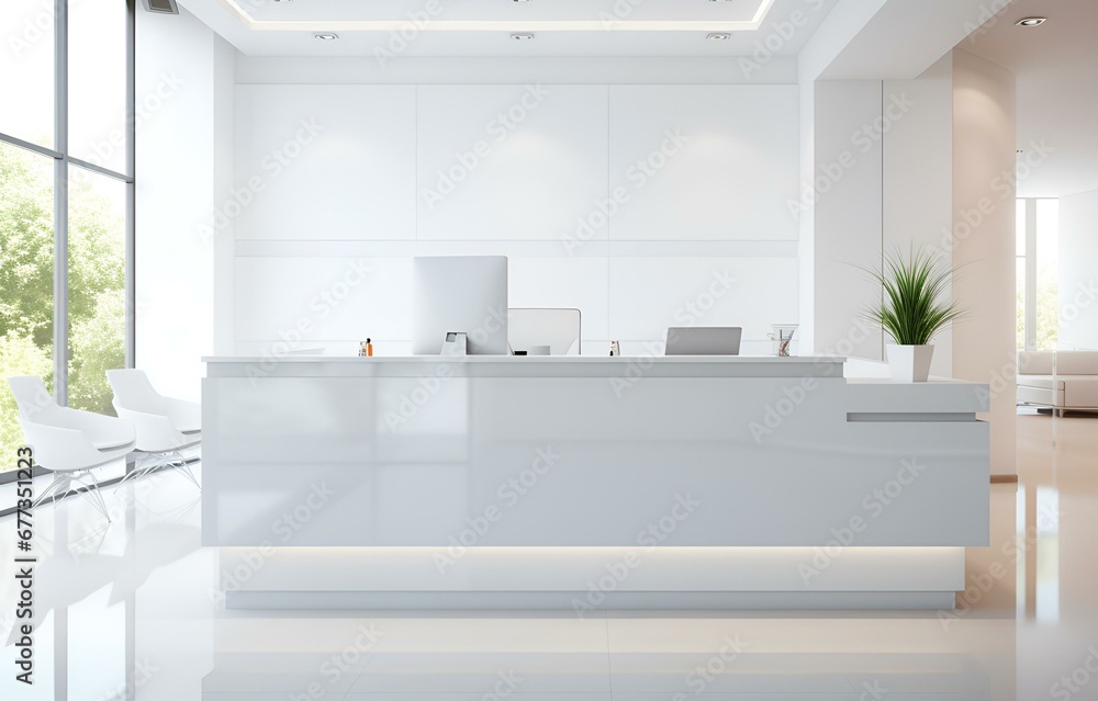 custom made wallpaper toronto digitalwhite reception desk in a clinic with light colorful walls soft light for healthcare medical card design