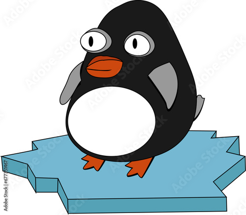Penguin alone on ice floe
