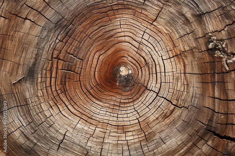 Cross-section of tree bark, detailed texture
