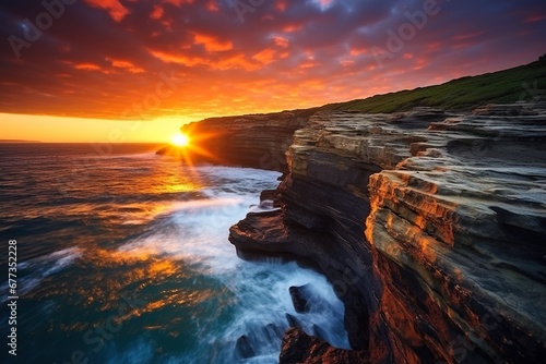 Picturesque coastal cliffs by the sea