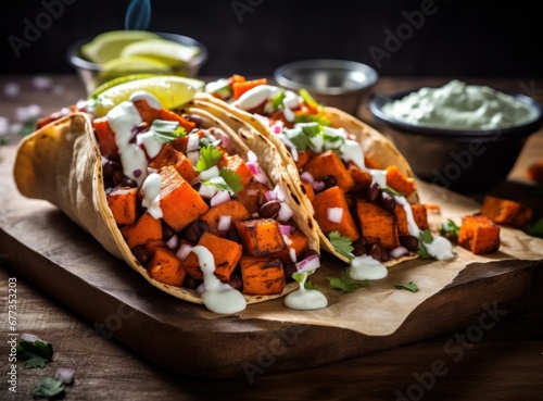 sweet potatoes on board with gyros