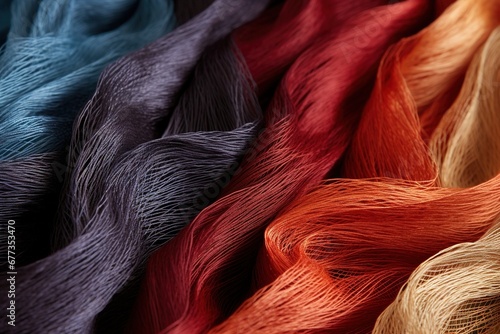Close-up textile fibers interwoven