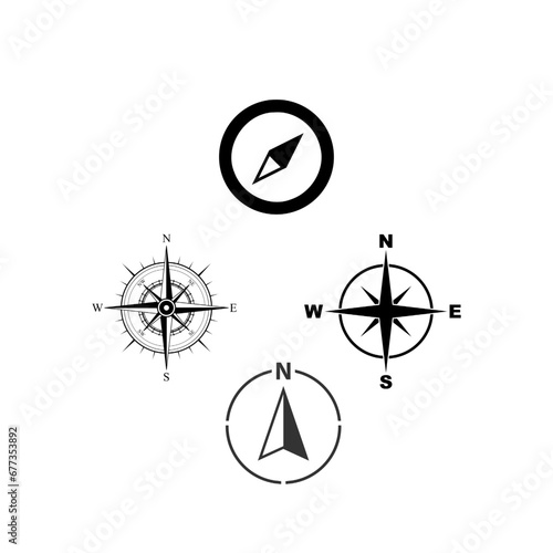 Vector illustration of old and new compass collection photo