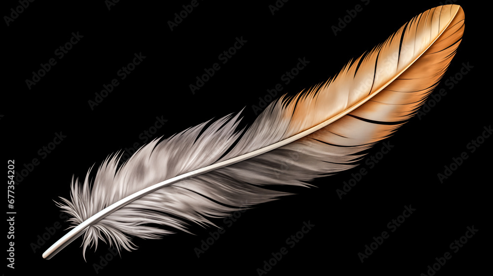 feather isolated on black background
