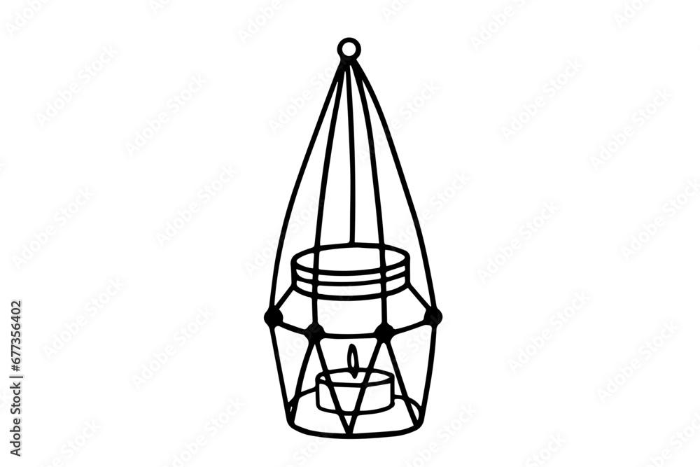 Burning candle in doodle style Burning candle in doodle style