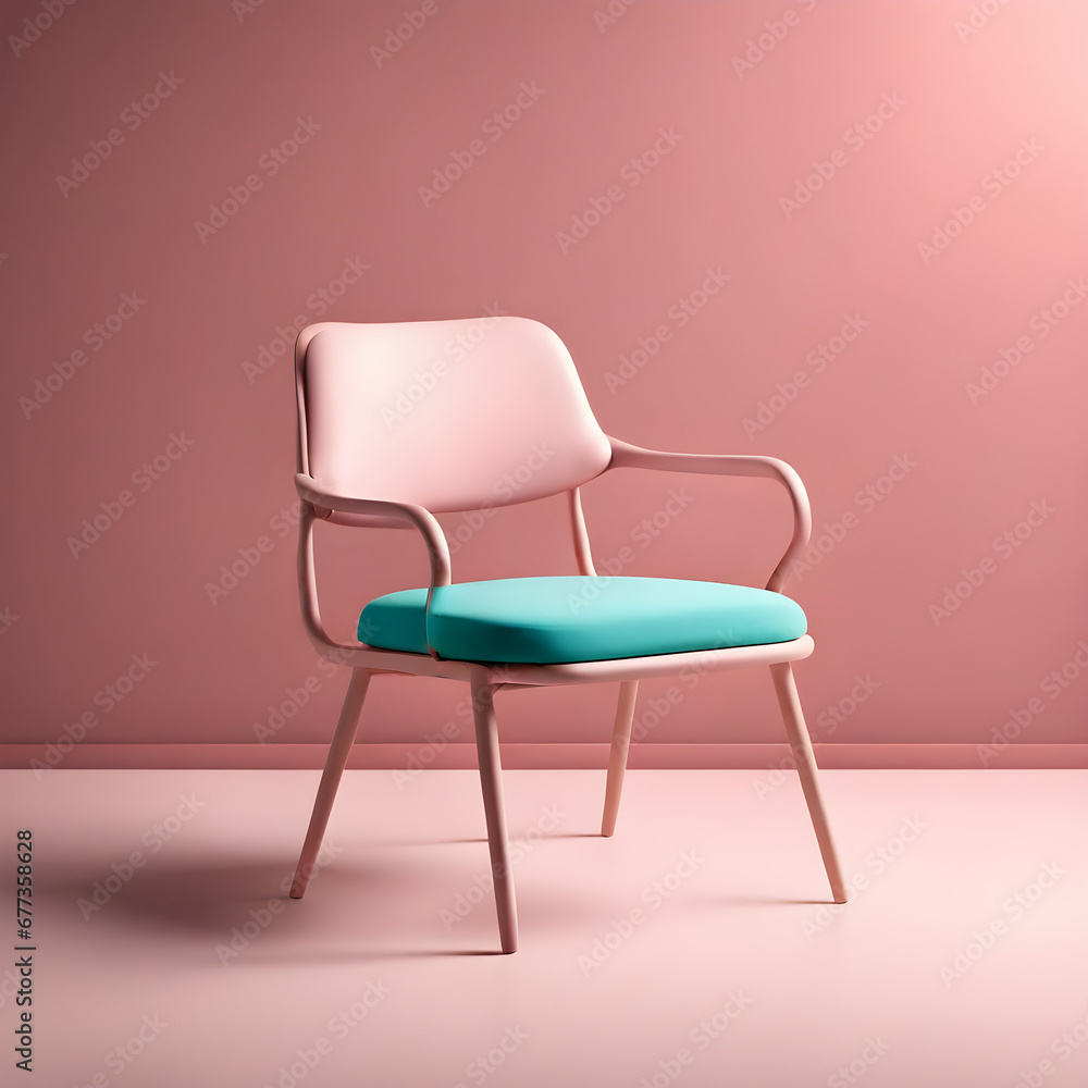 A stylish chair on a minimalistic background A stylish chair on a minimalistic background