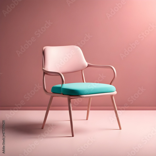 A stylish chair on a minimalistic background
