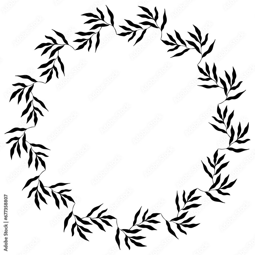 black and white frame with leaves black and white frame with leaves