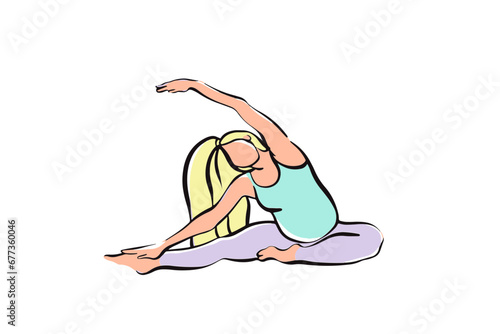 pregnant woman doing yoga