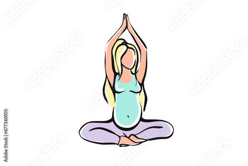 pregnant woman doing yoga