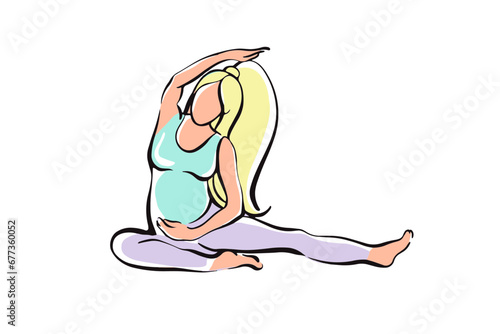 pregnant woman doing yoga