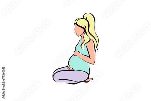 pregnant woman doing yoga