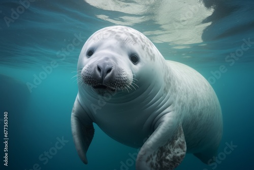 a seal diving underwater in atarctica © urdialex