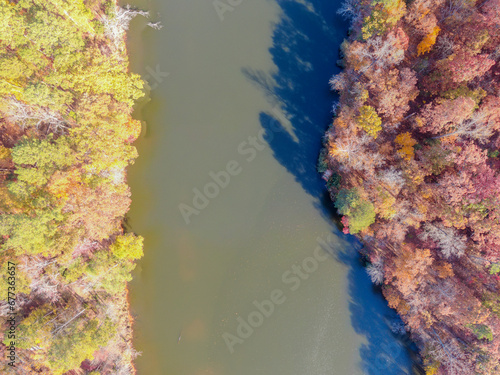 Fototapeta Naklejka Na Ścianę i Meble -  Durant Nature Preserve, Raleigh NC - Drone