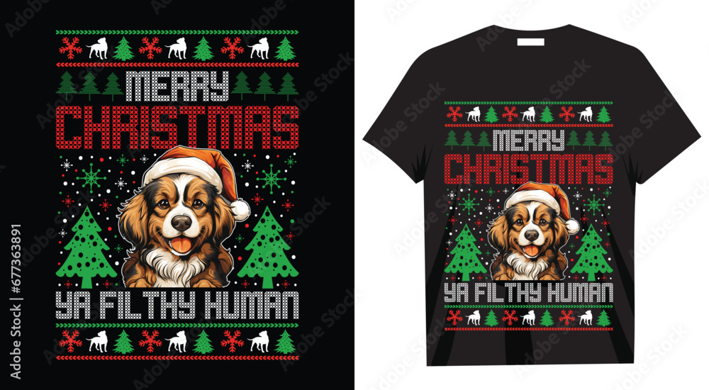 Merry Christmas ya filthy human T-shirt Design Merry Christmas ya filthy human T-shirt Design