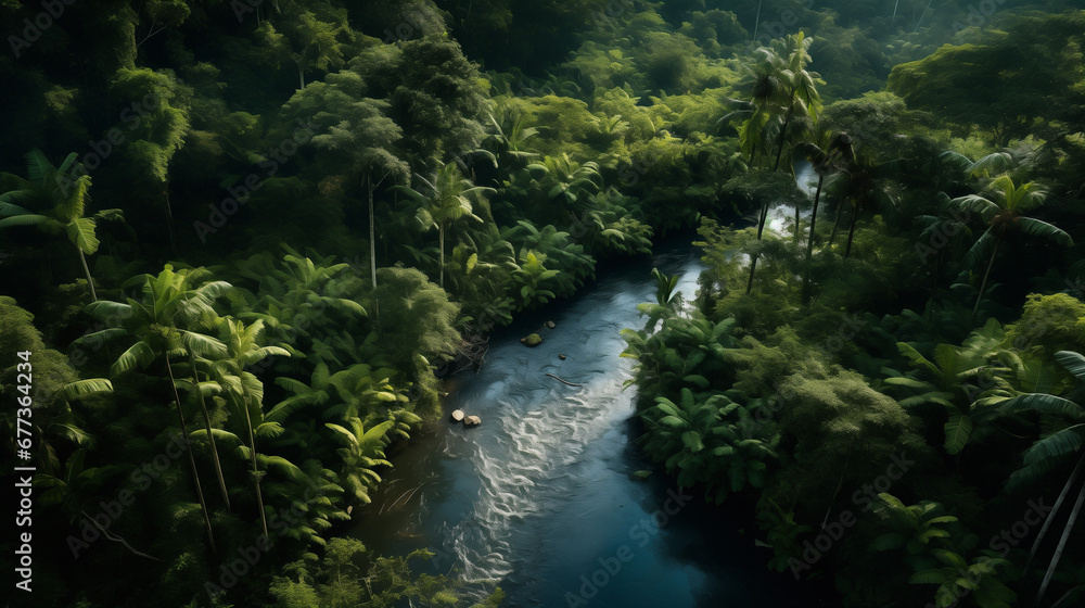 Forest jungle river water trees AI imagery Forest jungle river water trees AI imagery