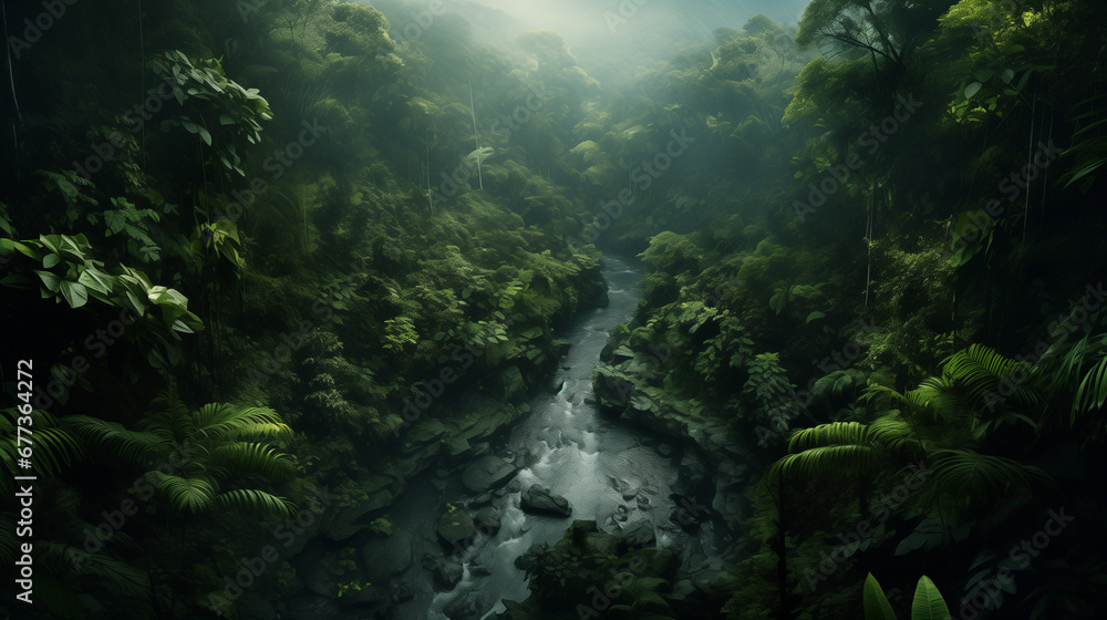 Forest jungle river water trees AI imagery Forest jungle river water trees AI imagery