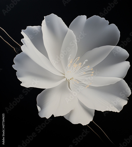 Obraz na płótnie white flower on black background w salonie