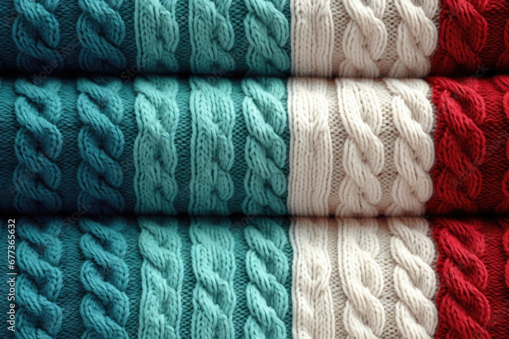Close-up view of knit pattern with beautiful holiday colors. Winter seasonal concept. Close-up view of knit pattern with beautiful holiday colors. Winter seasonal concept.