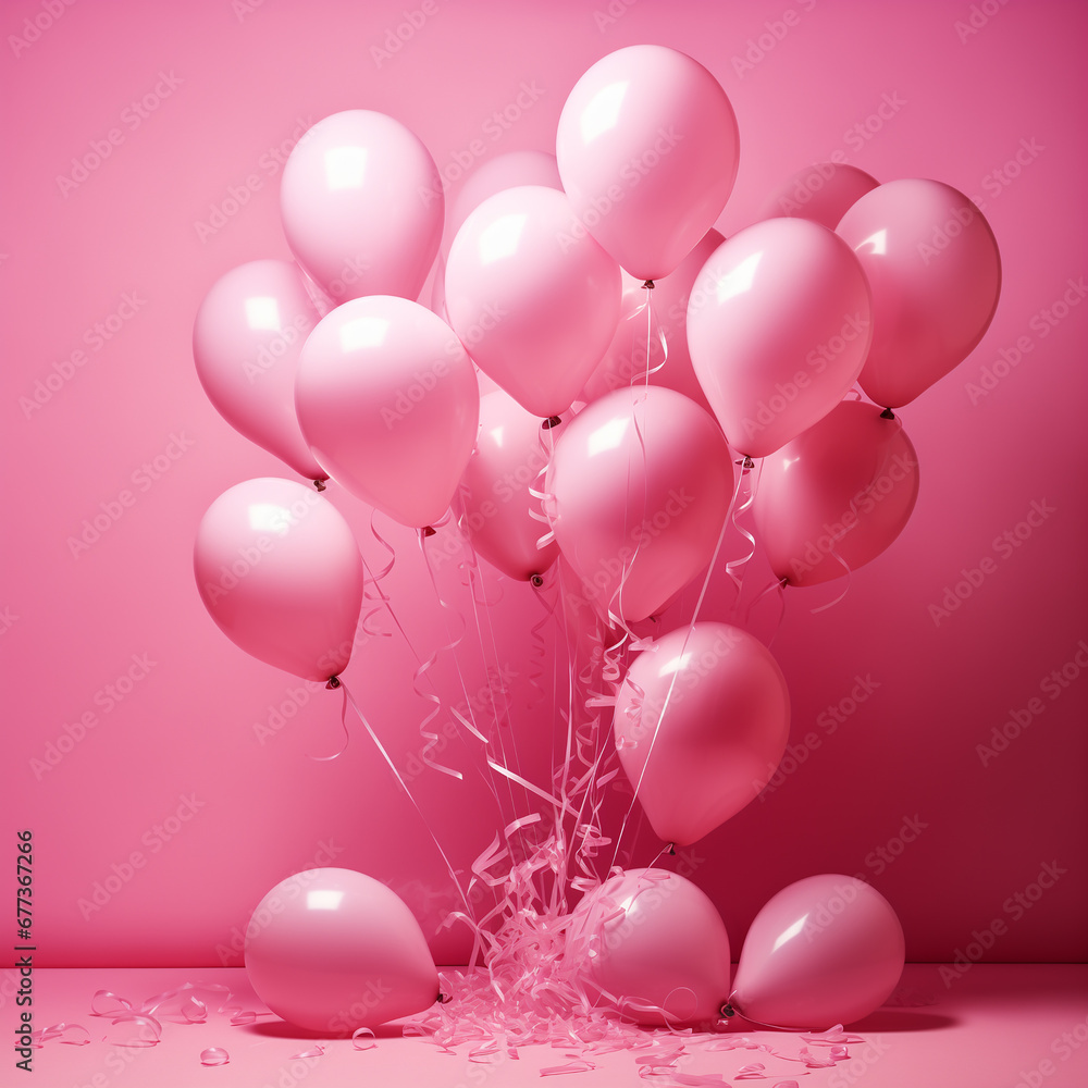 pink balloons in the shape of heart, ai generated pink balloons in the shape of heart, ai generated