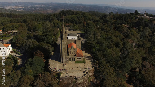 Aerial Photography Sanctuary of Penha in Guimarães, Portugal photo