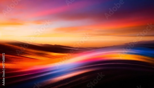 Abstract wavy blurred background with lighting effects for graphic design. Red  yellow  blue and pink colors in motion.
