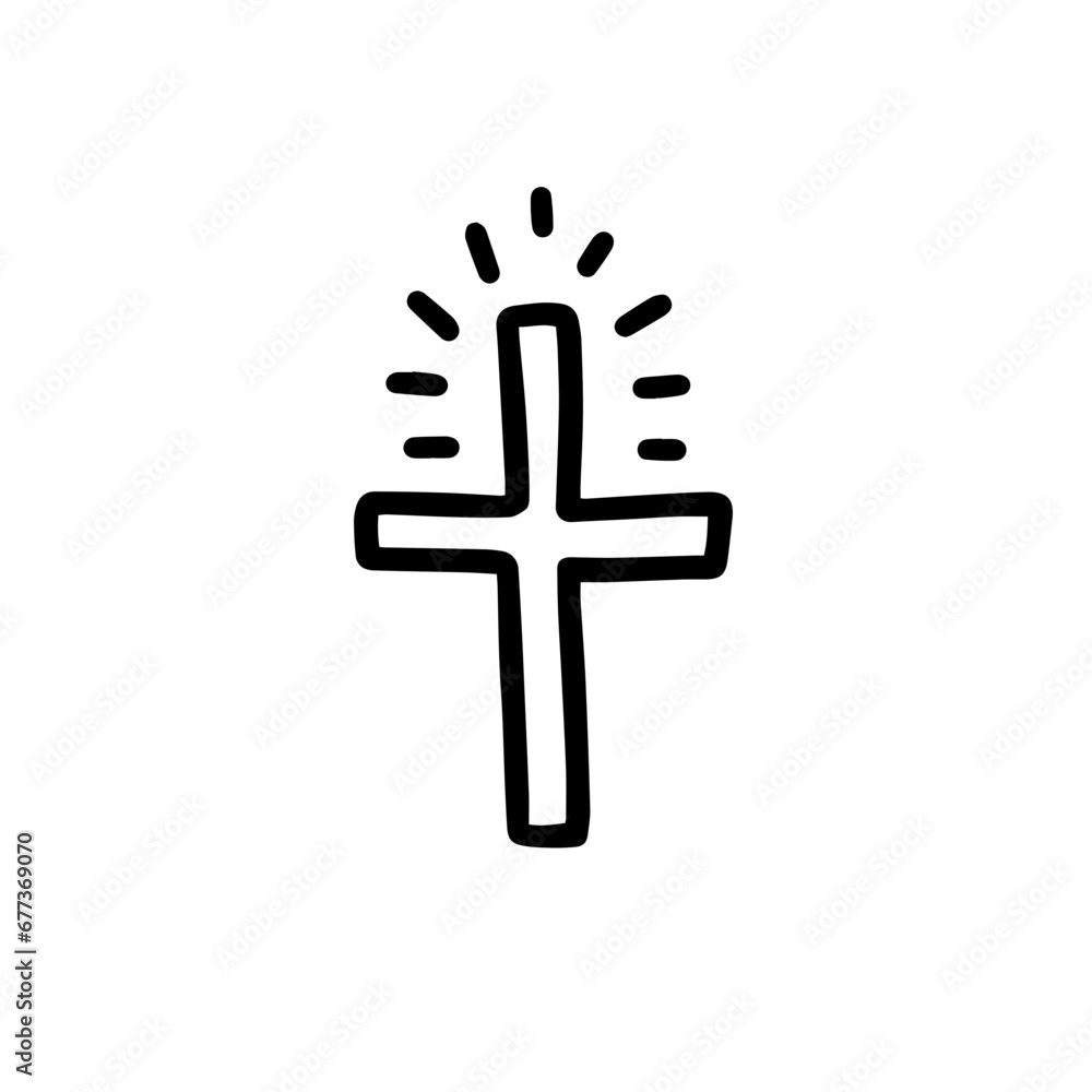 Fototapeta premium cross in doodle style