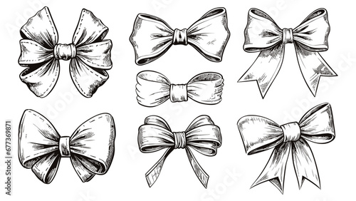Tableau sur toile Gift bows isolated clipart