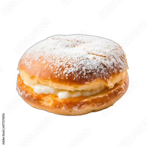 Berliner pfannkuchen pastry isolated on transparent or white background, png