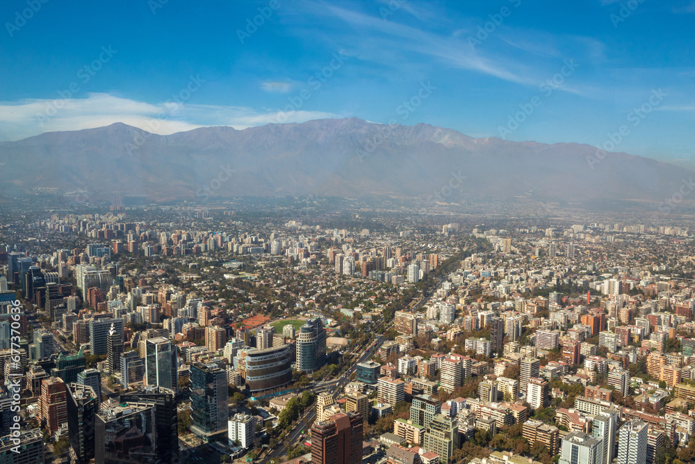 aerial view of the city Santiago Chile