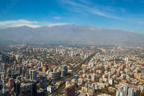 aerial view of the city Santiago Chile